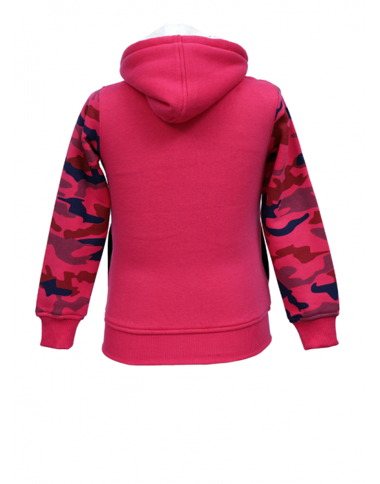 Girls Sweatshirt Printed design with zipper red 